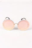 Rimless Round Mirrored Sunglasses
