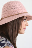 Crochet Eyelet Cloche Sun Hat