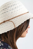 Crochet Eyelet Cloche Sun Hat