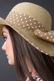 Polka-Dot Straw Sun Hat