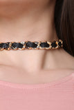 Vegan Leather Weaved Chain Choker Necklace