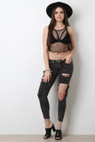 Netted Chambary Contrast Tank Top