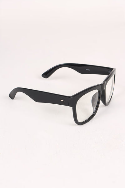 Thick Frame Clear Lenses Wayfarer Glasses