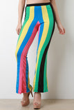 Color Panel Flare Pants