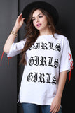Girls Lace-Up Sleeve Boat Neck Tee