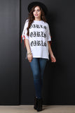 Girls Lace-Up Sleeve Boat Neck Tee