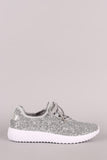 Liliana Sparkling Glitter Lace Up Rigged Sneaker