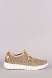 Liliana Sparkling Glitter Lace Up Rigged Sneaker