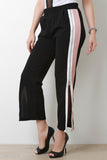 High Rise Zippered Side Stripe Relaxed Pants