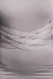 Jersey Knit Weave Tube Bodycon Midi Dress
