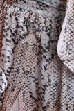 Snake Print Waist Sash Double Slit Maxi Skirt