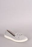 Bamboo Heathered Knit Bow Accent Slip-On Sneaker
