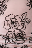 Velvet Floral Embroidered Mesh High Low Dress