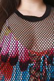 Mesh Knit T-Shirt Cover-Up Dress