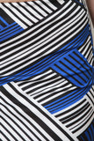 Asymmetrical Stripe High Waisted Midi Skirt