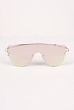 Mirrored Lenses Wire Frame Sunglasses