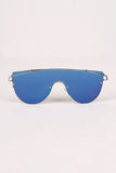 Mirrored Lenses Wire Frame Sunglasses