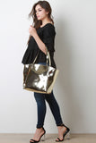 Metallic Patent Two In One Tote Bag