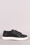 Bamboo Glitter Stars Accent Lace Up Sneaker