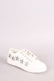 Bamboo Glitter Stars Accent Lace Up Sneaker