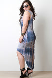 Tie-Dye Center Slit High Low Cover-Up Dress