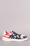 American Flag Print Low Top Lace-Up Sneaker