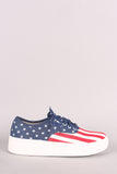 American Flag Print Canvas Lace-Up Sneaker