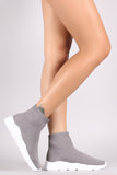 Sweater Knit Almond Toe Sock Sneaker Boots