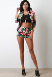 Blazer With Shorts Tropic Print Set