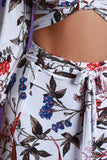 Floral Print Surplice Crop Top With Double Slit Maxi Skirt Set