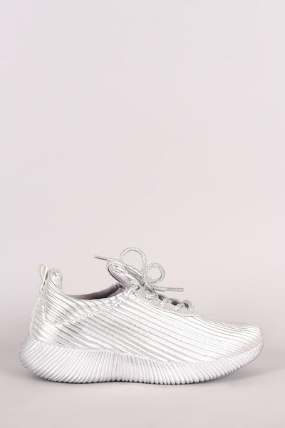 Qupid Ridgy Textured Lace Up Sneaker