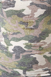 Distressed Camouflage Crisscross Back Midi Dress