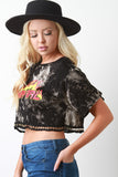 Baby Girl Tie Dye Jersey Knit Chained Crop Top