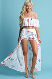 Sheer Mesh Floral Maxi Skirt