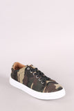 Qupid Camouflage Lace Up Low Top Sneaker
