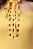 Lace Up Choker Off-The-Shoulder Midi Dress