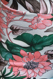 Tropical Floral Cutout Crop Top With Wide Leg Pants Set