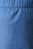 Chambray High Waisted Asymmetrical Seam Maxi Skirt
