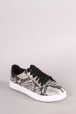 Bamboo Python Lace-Up Low Top Sneaker