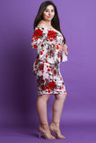 Floral Velvet Tiered Ruffled Long Sleeve Midi Dress