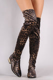 Bamboo Leopard Over-The-Knee Riding Boots
