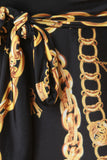 Chain Print Surplice Maxi Dress