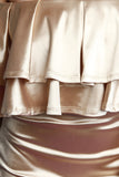 Tier Ruffle Off-The-Shoulder Bodycon Midi Dress