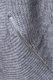 Chunky Knit Asymmetrical Zipper Sweater Top