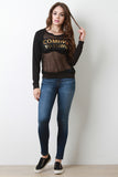 Coming To Town Fishnet Contrast Long Sleeve Top
