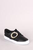 Qupid Jewels Embellished Buckle Strap Low Top Sneaker