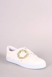 Qupid Jewels Embellished Buckle Strap Low Top Sneaker