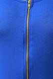 Zipper Front Quarter Sleeves Maxi Top