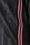 Distressed Side Striped Long Sleeve Sweater Dress