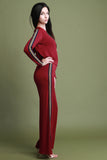 Striped Side Hoodie and Relaxed Fit Pants Set